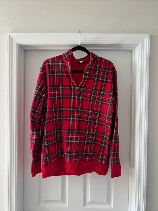 Lands' End Other - Lands' End Red Plaid Zip-Up Sweater - Men's